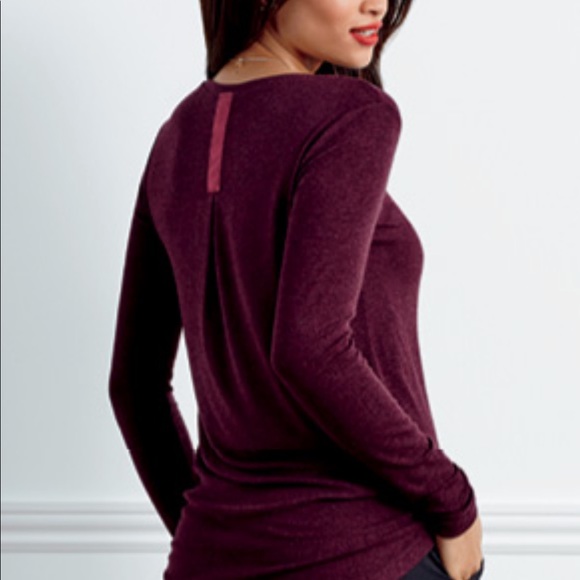 CAbi Long Sleeve Pamper Me Tee Maroon Sz S - Picture 2 of 8